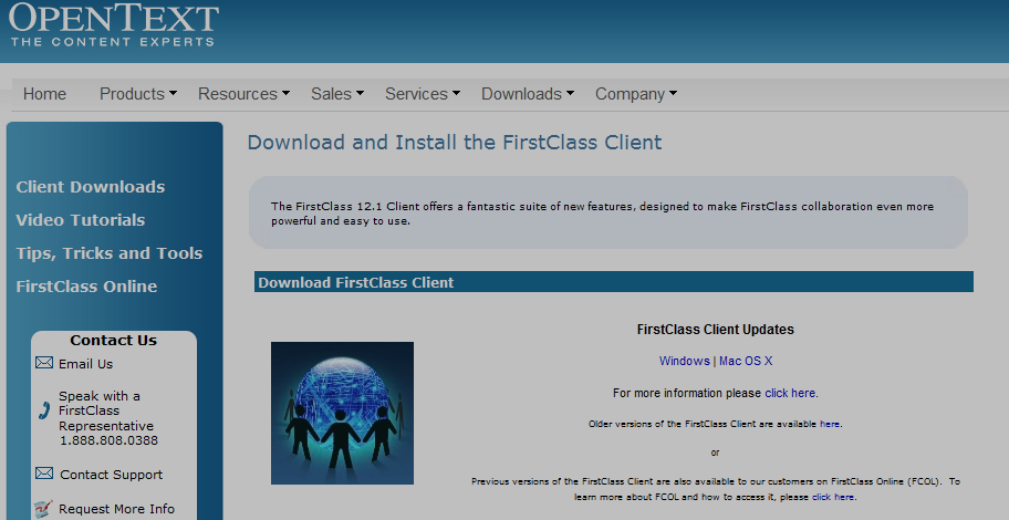 Page de téléchargement de "Firstclass"